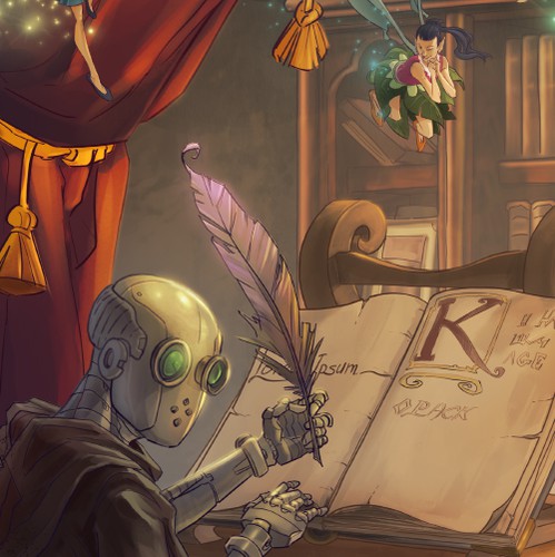 Library design with the title 'Robot Monk'