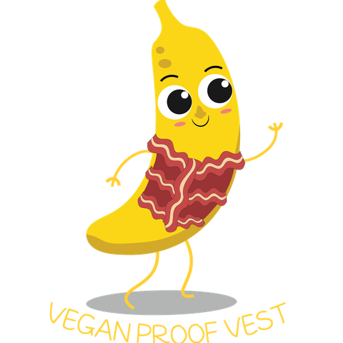 Vegetarian t-shirt with the title 'Vegan proof Vest '