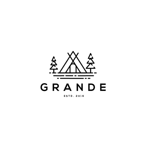 Tent design with the title 'Grande logo'
