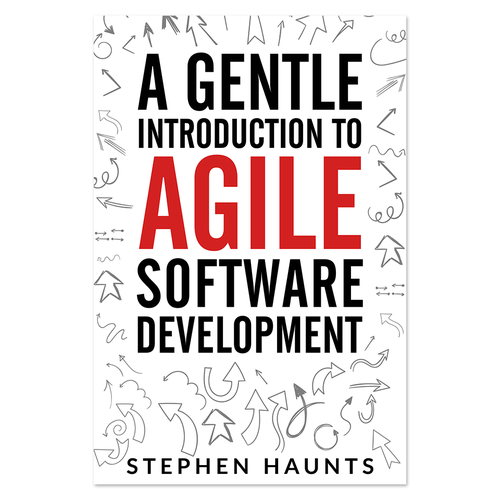 Business book cover with the title 'Book cover for a book about agility software development'