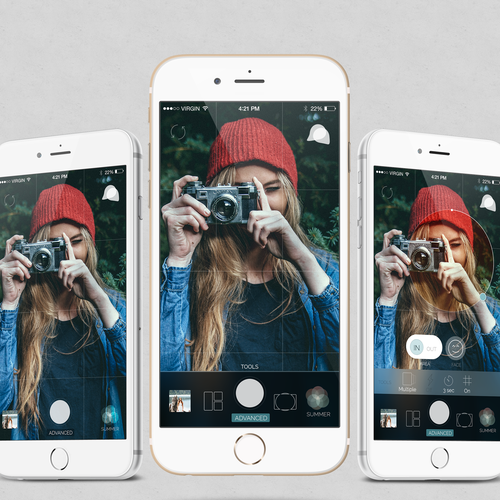 Filter design with the title 'Camera App'