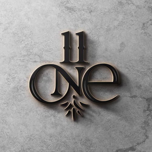 Cocktail logo with the title '11one Tequila Cocktail Logo'