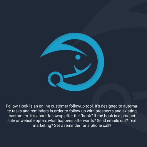 Fishing hook logo with the title 'Hook with Fish'