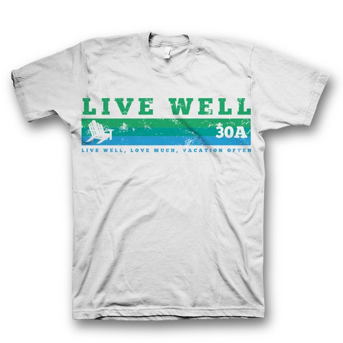 Summer t-shirt with the title 'Live well t shirt design'