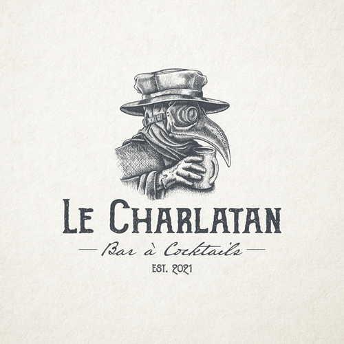 Horror logo with the title 'Le Charlatan'