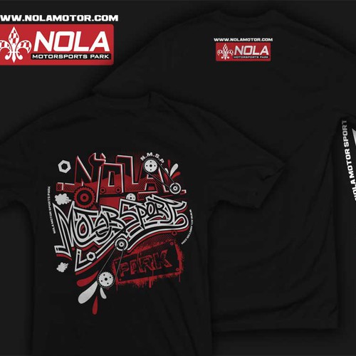 Car t-shirt with the title 'BOYS graffiti style shirt for NMSP'