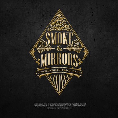 Magician logo with the title 'All Wonders in Smoke & Mirrors Logo'