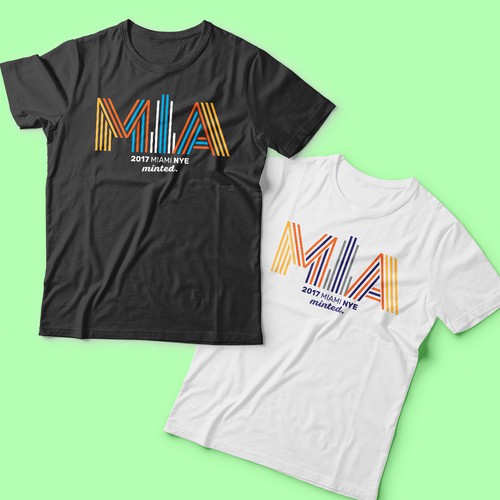 Miami design with the title 'MIA t-shirt'