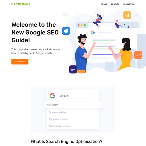 People website with the title 'Backlinko SEO Guide'