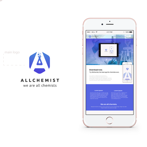 Chemistry design with the title 'Logo for chemist application'