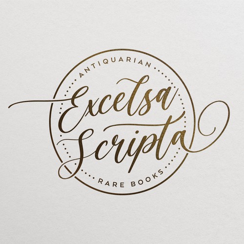 Antique logo with the title 'Antiquarian book shop logo'