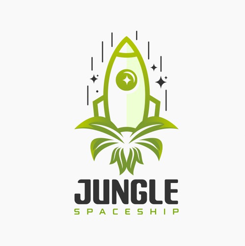 Spaceship logo with the title 'Design a logo for a 3D printing plant shop'