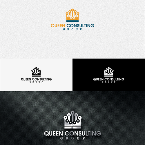 Outsourcing logo with the title 'Queen IT staffing logo'