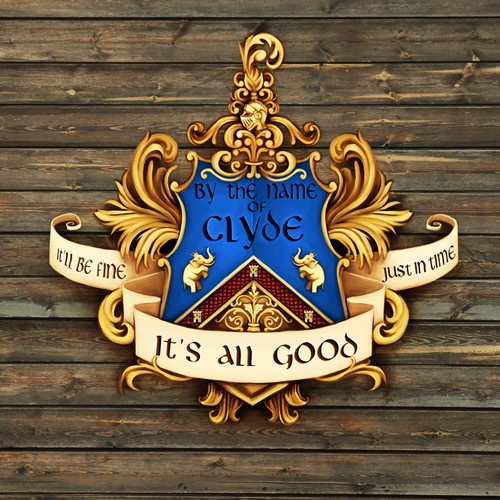 Coat of arms design with the title 'Mock Coat of Arms for Clyde'