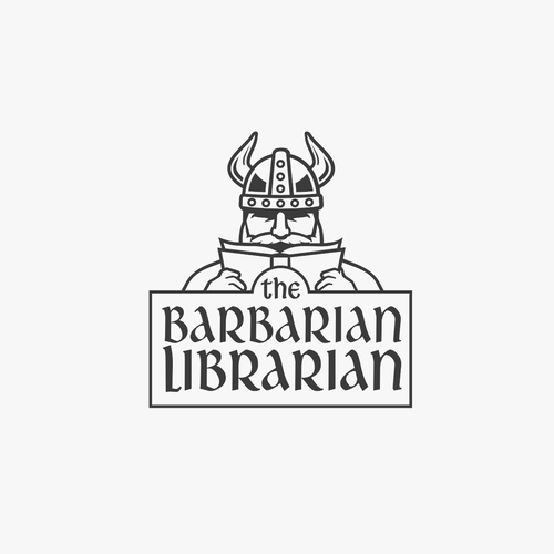 Barbarian design with the title 'The Barbarian Librarian'