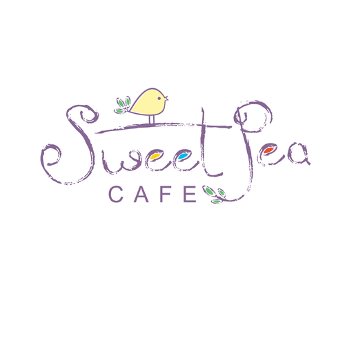 Fast food logo with the title 'Sweet Pea Cafe'