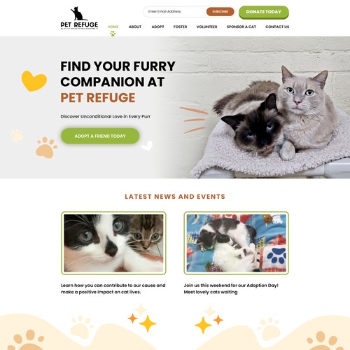 Community website with the title 'Non Profit Website (https://thepetrefuge.org/)'