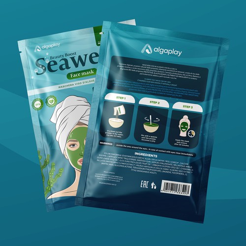 Fashion packaging with the title 'Seaweed facemask packaging'