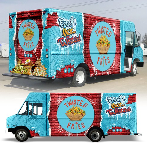Food truck design with the title 'food truck design "twisted fries"'