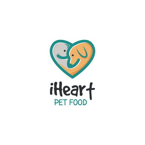 Pet food logo with the title 'Cat and dog logo'