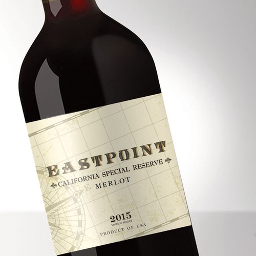 Vino design with the title 'Un concetto per etichetta del vino Merlot'