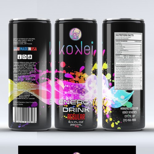 Energy drink label with the title 'label'