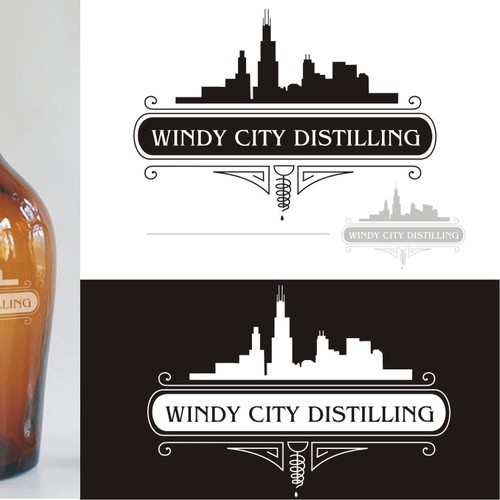 Chicago design with the title 'New logo wanted for Windy City Distilling'