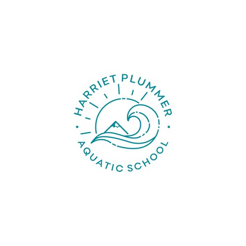 Aquatic design with the title 'Harriet Plummer Aquatic School Logo'