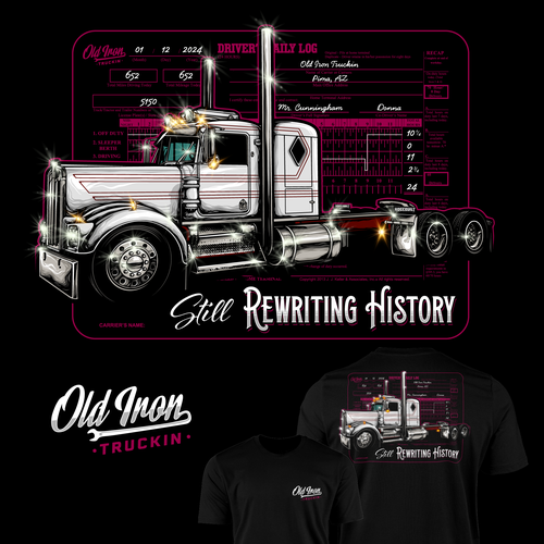 Truck t-shirt with the title 'Still Rewriting History T-Shirt Design'