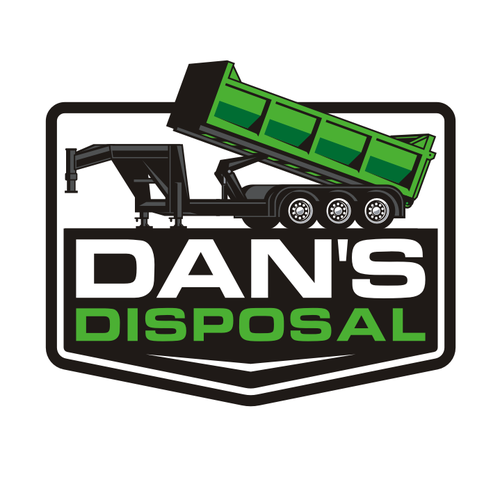 Dumpster logo with the title 'Dan's Disposal'