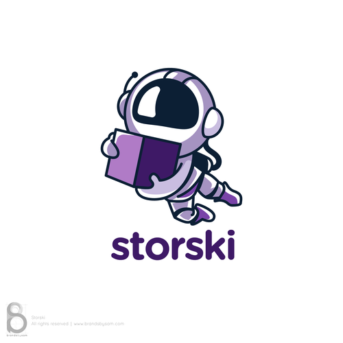 Sky logo with the title 'Logo with a Astronaut Character for Storski'