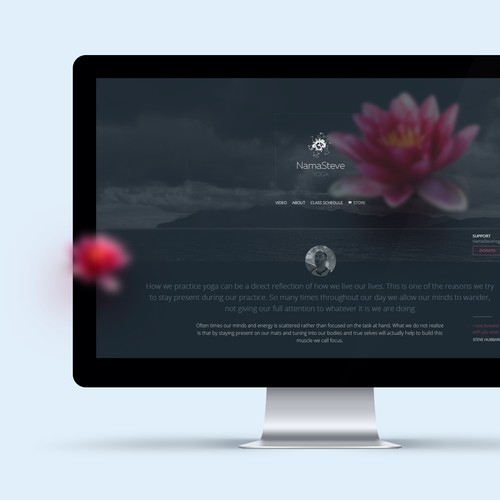 Yoga website with the title 'NamaSteveYoga'