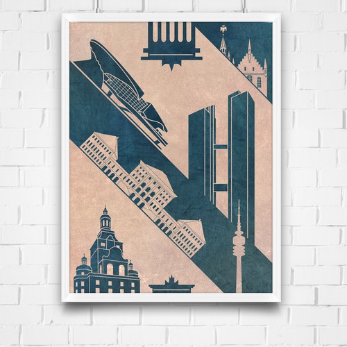 Minimal artwork with the title 'MUNCHEN'