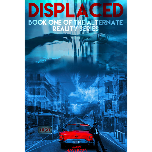 Noir book cover with the title '"Displaced" - My Submission To The Contest'