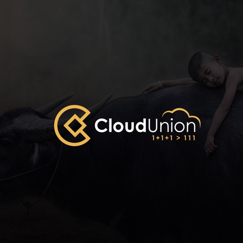 Yellow brand with the title 'CloudUnion - Logo design'