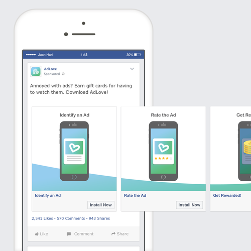 Carousel design with the title 'Carousel Ad for AdLove'