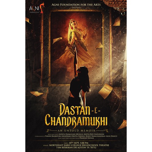 Theater design with the title 'Dastan-E-Chandramukhi - An untold memoir | Poster'