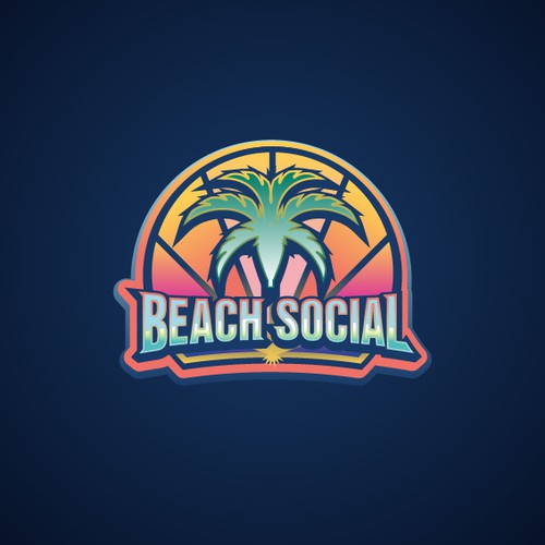 Cyberpunk logo with the title 'beach party Logo'