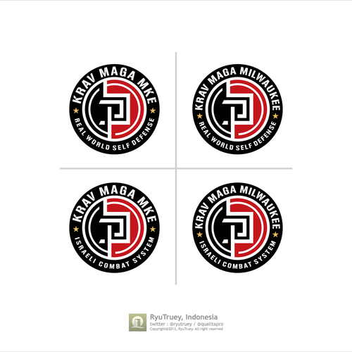 Self-defense logo with the title 'Krav Maga MKE (Milwaukee)'