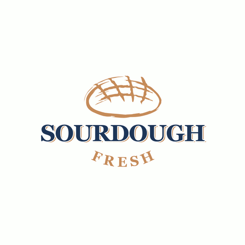 Modern vintage logo with the title 'Sourdough Bakery Cafe'