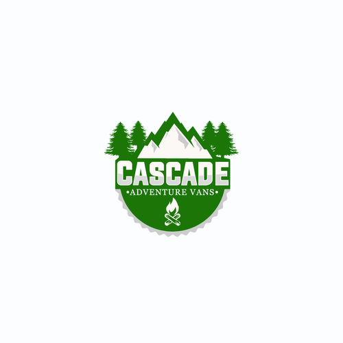 Amazing logo with the title 'Cascade Adventure Vans'