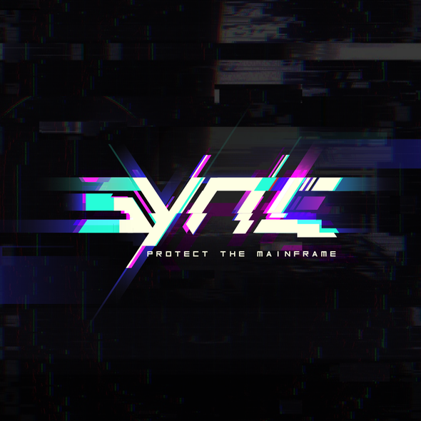 Glitch logo with the title 'Glitch logo'