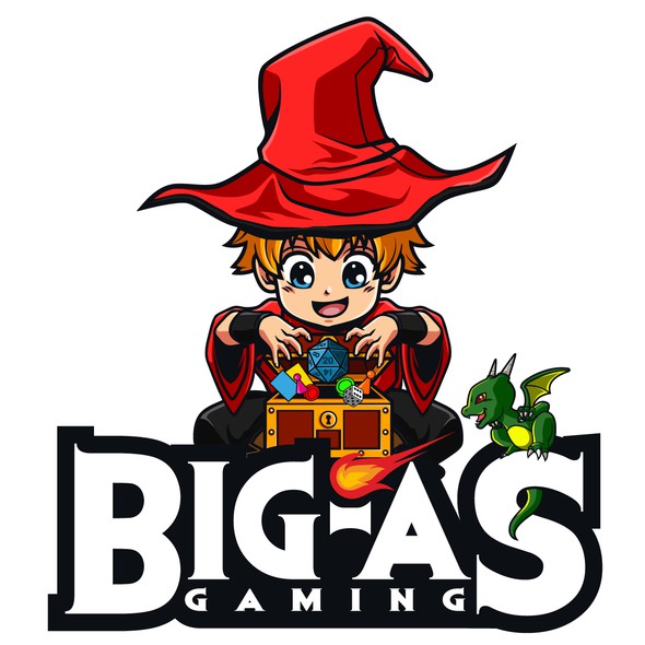 Card game logo with the title 'big-as gaming'