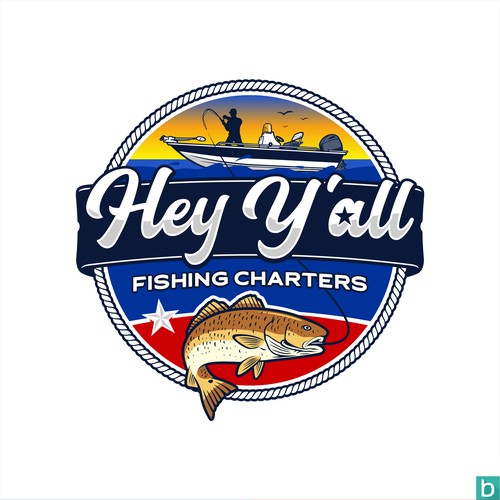 Fishing boat design with the title 'Hey Y'all'