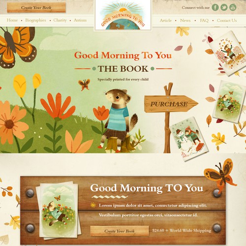 Children's website with the title 'Goord Morning to you'