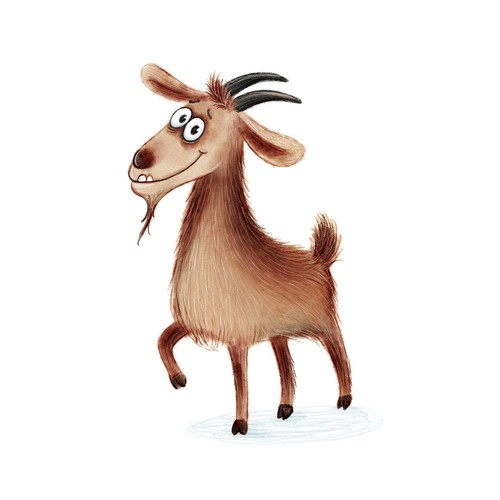 Photoshop illustration with the title 'cute Goat :)'