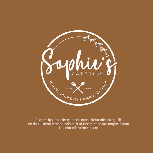 Emblem brand with the title 'Sophie's Catering'