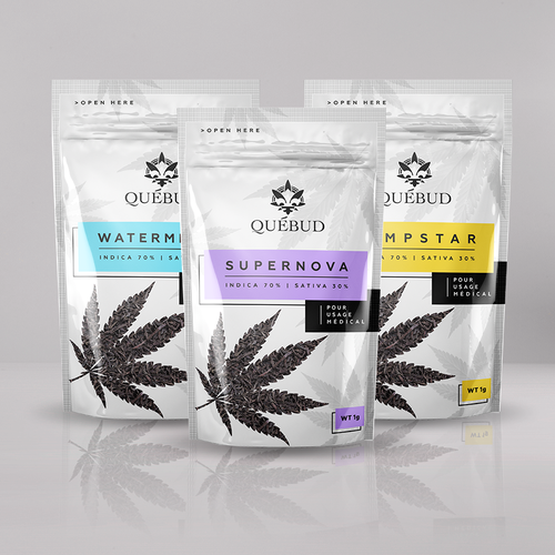 Cannabis packaging with the title 'Package design for a Cannabis concentrates company'