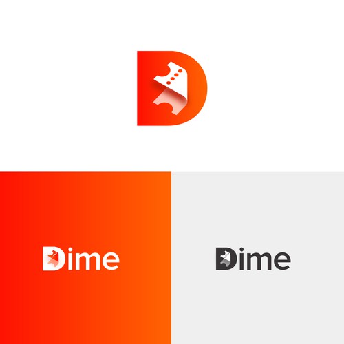 Ticket design with the title 'Dime Ticket'