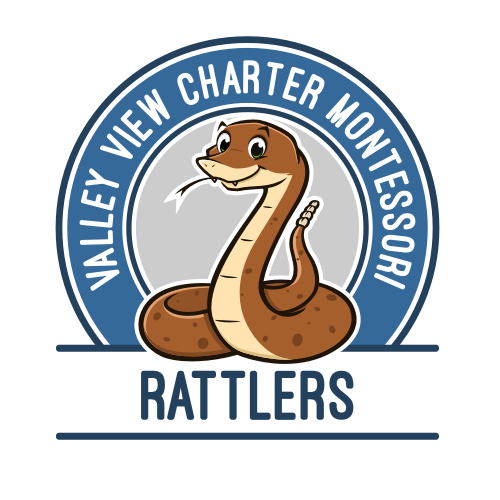 Snake design with the title 'Rattler mascot for Valley View Montessori'